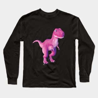 Pink 3D Dinosaur Long Sleeve T-Shirt